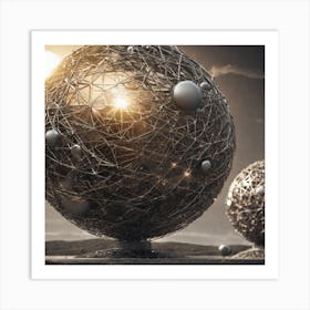 Wire Spheres Art Print