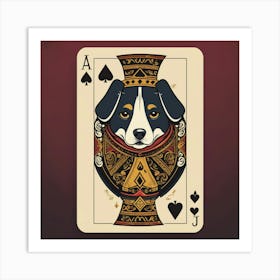 Dog Playing Card Art Print