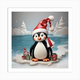 Christmas Penguin Art Print