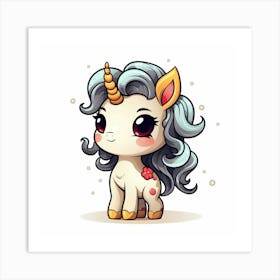 Kawaii Unicorn 23 Art Print