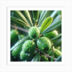 Olives On A Branch Art Print