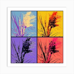 Andy Warhol Style Pop Art Flowers Fountain Grass 3 Square Art Print