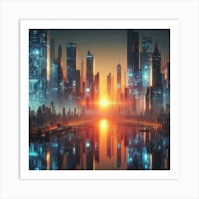 Futuristic Cityscape 15 Art Print