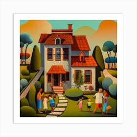 Family At Home Art Print