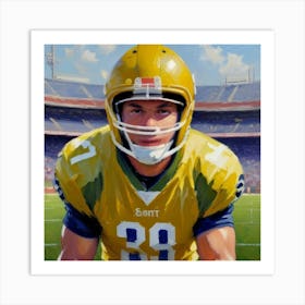 Protective Gear Football Star in Action Art Print