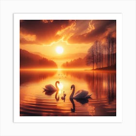 Swans 1 Art Print