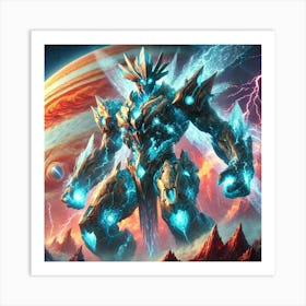 A Sci Fi Depiction Of Zephyros, The Storm Titan, A Art Print