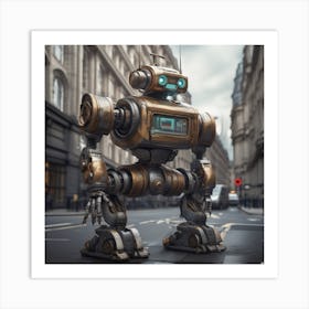 Robot On The Street 56 Art Print