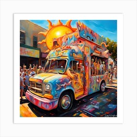 Truck Packed With Party Vibes Art Print