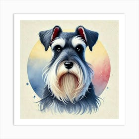 Watercolor Miniature Schnauzer 4 Art Print