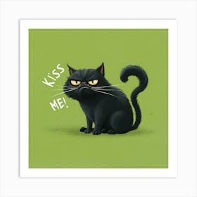 Kiss Me Cat (1) Art Print