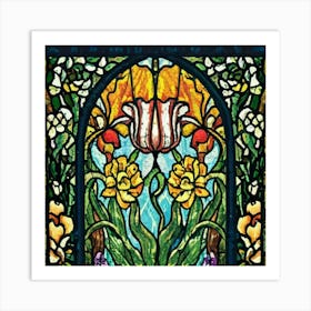 Picture of medieval stained glass windows 5 Art Print