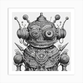 Steampunk Robot Art Print