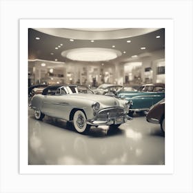 Vintage Cars In A Showroom 1 Art Print