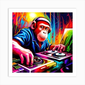 Dj Monkey 1 Art Print