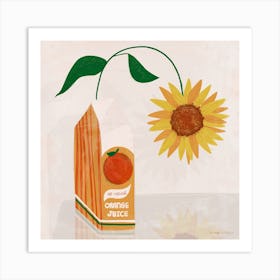 Orange Juice Square Art Print