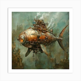 Steampunk Submarine 1 Art Print