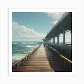 Pier with sunshine of sky Art Print