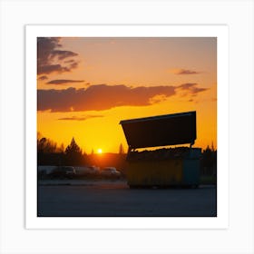 Sunset In A Parking Lot Art Print