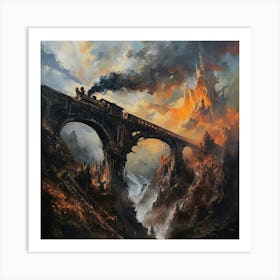 Train Crossing The Gorge 1 Art Print
