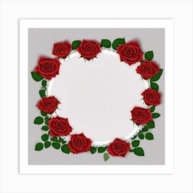 Frame With Roses 33 Art Print