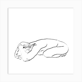 Egg Line Art Nude Art Print