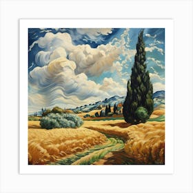 Wheat Field With Cypresses Art Print 0 Art Print