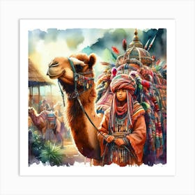 Camel Rider Art Print