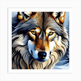 Wolf Painting 4 Art Print