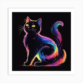 Rainbow Cat Art Print