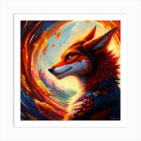 Fire Fox Art Print