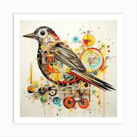 Bird On A Wheel Art Print