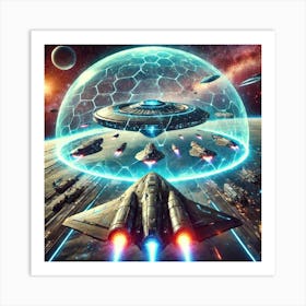 A Sci Fi Scene Harmony Fighter Advanced Shielding Art Print