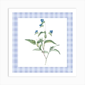 Bluebells | Baby blue gingham Art Print