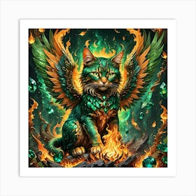 Cat With Wings Art Print