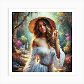 Girl In A Hat60 Art Print