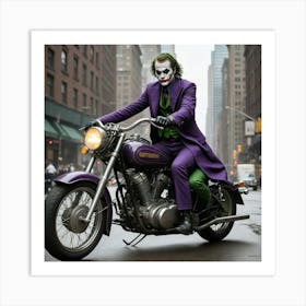 Joker On A Motorcycle 4 Art Print