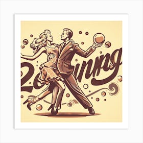 Vintage Dancing Couple Art Print