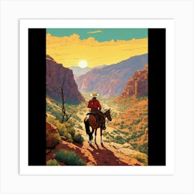 Cowboy On Horseback 2 Art Print