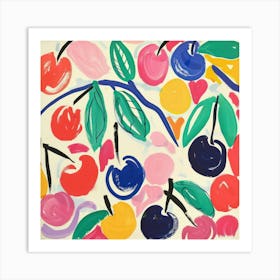 Summer Cherries Painting Matisse Style 11 Art Print