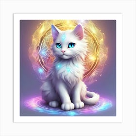 White Cat With Blue Eyes 3 Art Print