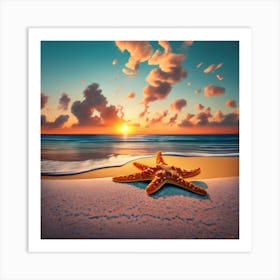 Starfish On The Beach Art Print