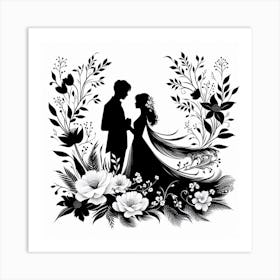 Silhouette of Couple 1 Art Print