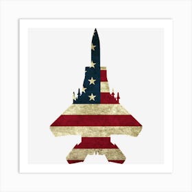 F 15 Eagle Us Flag Fighter Plane Art Print