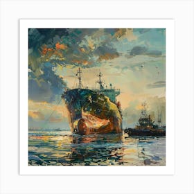 Ship In The Harbor Art Print