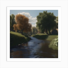 Stream In The Countryside 11 Art Print