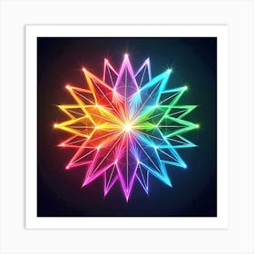 Abstract Rainbow Star Art Print