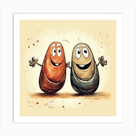 Two Friends Holding Hands Art Print