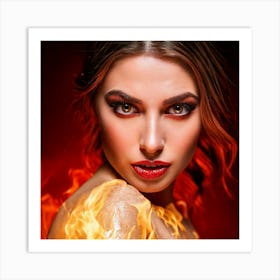 Firefly Fiery Woman With Intense Scarlet Gaze 25826 (2) Art Print