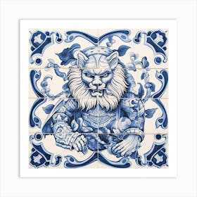 Thundercats Inspired Delft Tile Illustration 4 Art Print